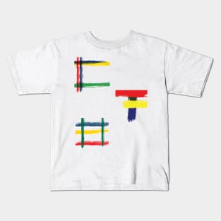Color Block Hashtags Kids T-Shirt